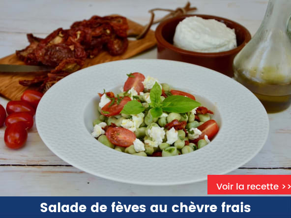 Salade de fèves au chèvre frais